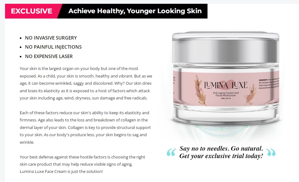 Lumina Luxe Face Cream - Breaking News About Anti Aging Cream