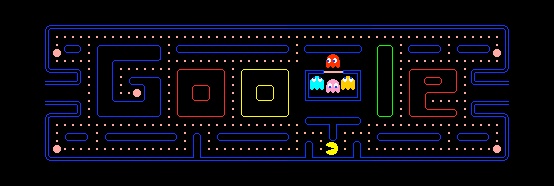 Pacman 30th anniversary and doodle of Google