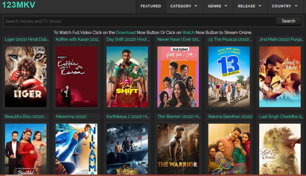 123MKV : Best Alternative 123Mkv.shop Bollywood Hollywood South Hindi Dubbed Movie Download