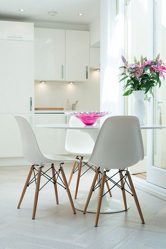 Dinner chairs with wooden legs and plastic seats modern chairs from Scandinavia