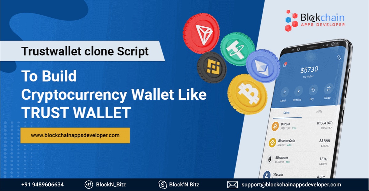 Make your own cryptographic money wallet application, As Trustwallet, Without any preparation   