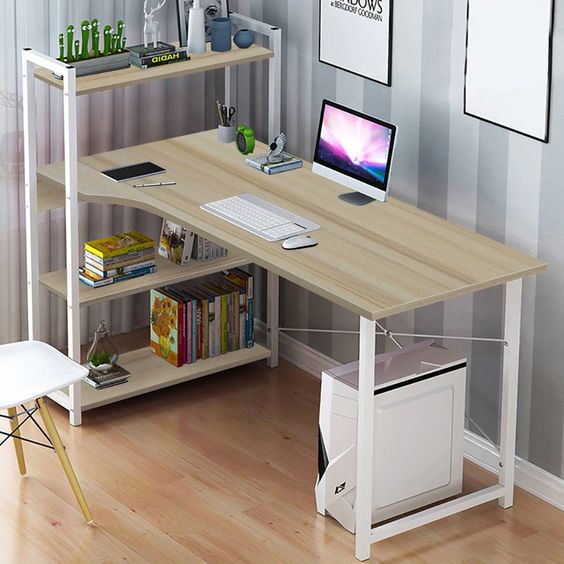 The Nordic furniture design Modern Style Computer Desks With Shelves