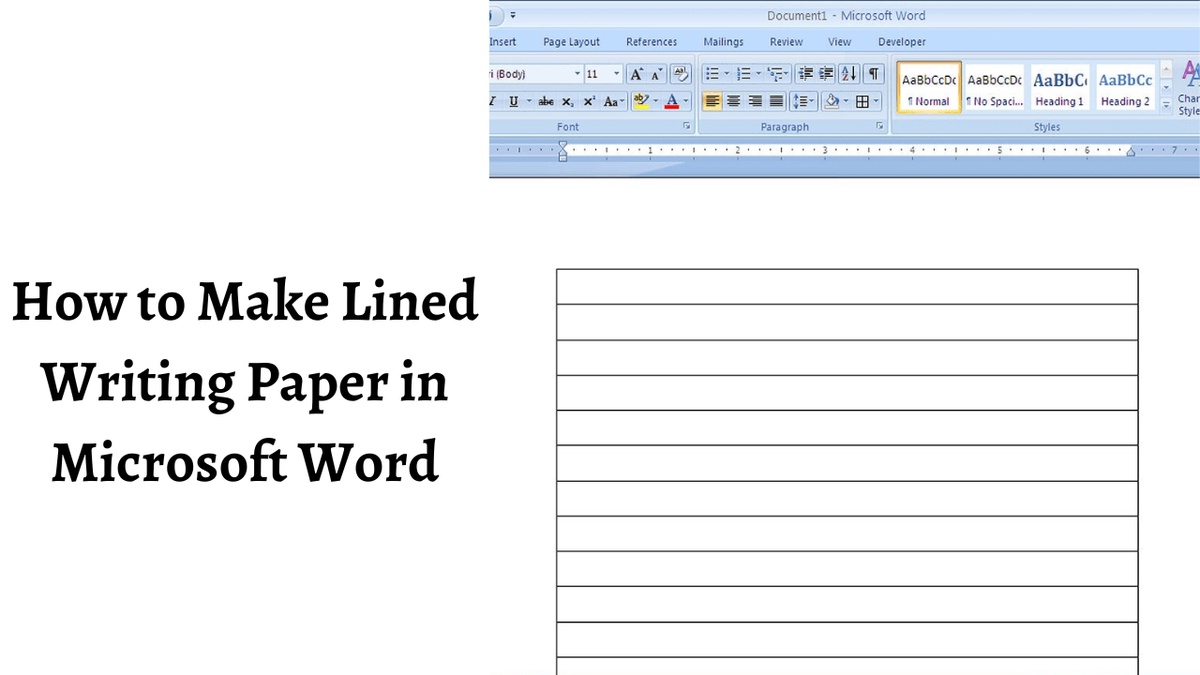 How to Make Lined Writing Paper in Microsoft Word