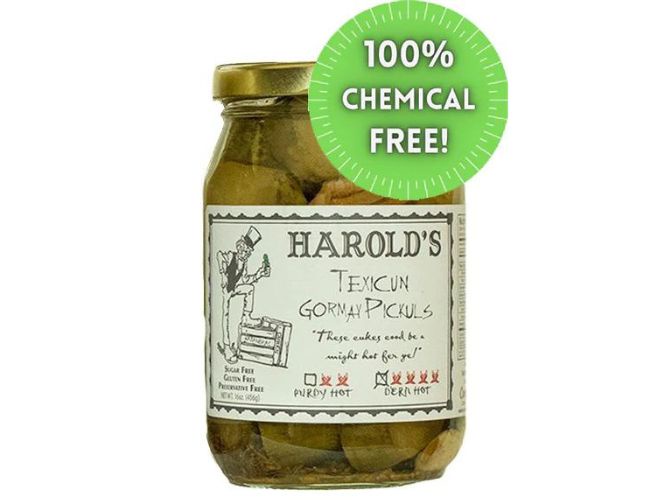 Enjoy Harold's Dern Hot Pickles Deliciously