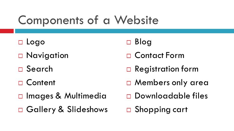 Main components of a good website