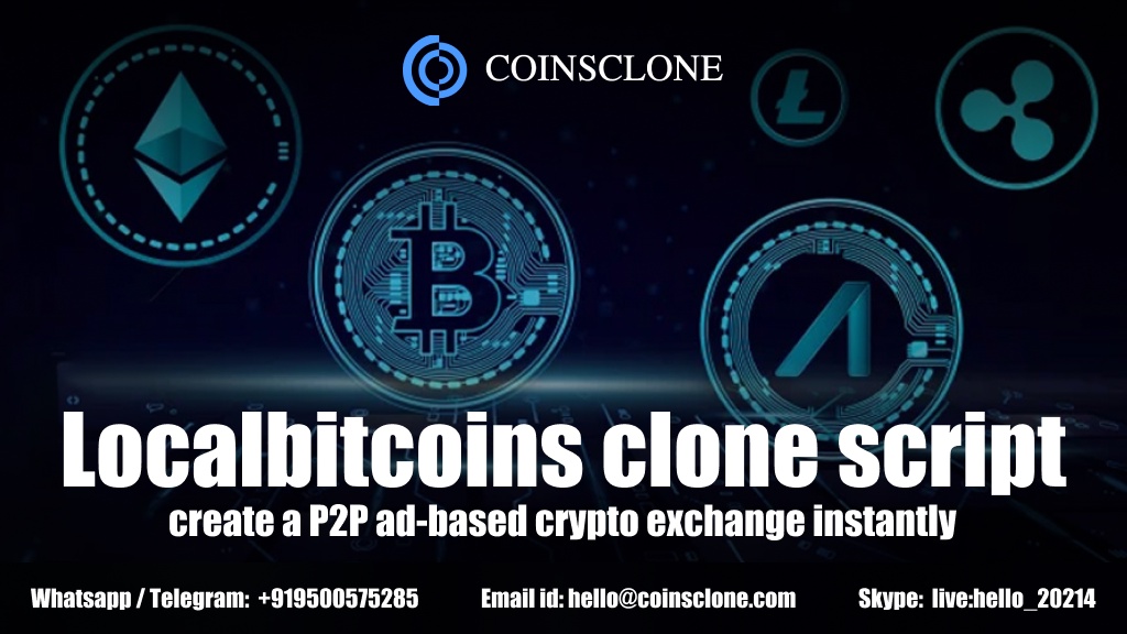 Localbitcoins clone script - create a P2P ad-based crypto exchange instantly