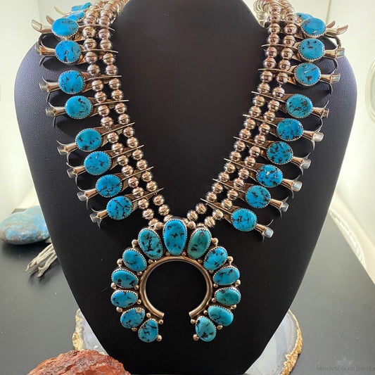 Embrace Southwest Splendor: Unveiling the Timeless Beauty of Turquoise Squash Blossom Necklaces and Native American Necklaces