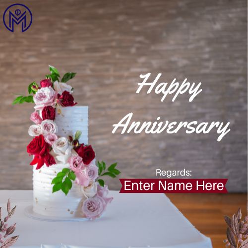 Free Anniversary Cake Image Downloads with Name Editing
