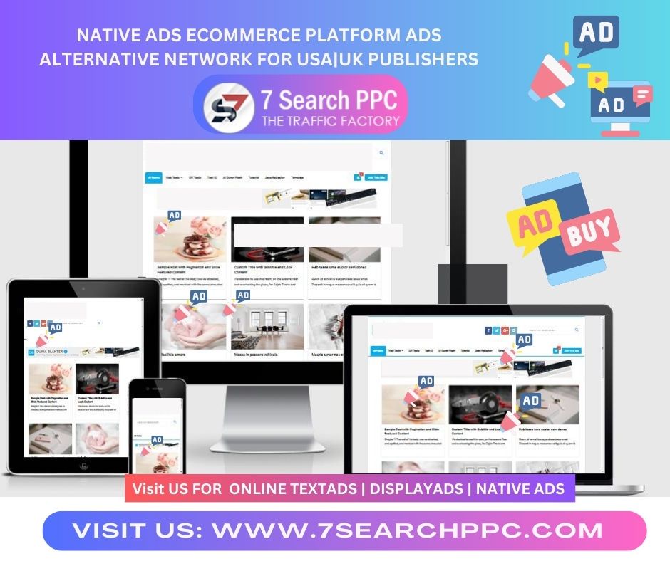 Native ads Ecommerce Platform Ads Alternative Network For USA|UK Publishers