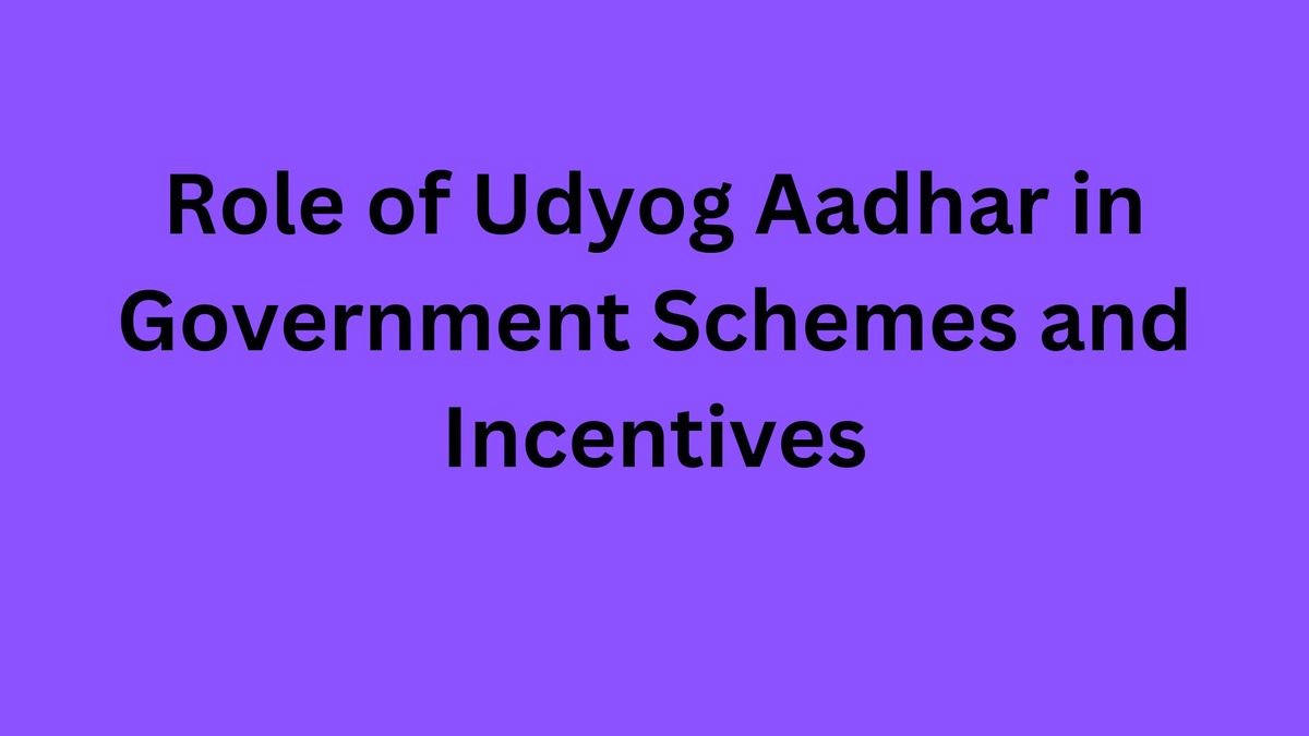 Role of Udyog Aadhar in Government Schemes and Incentives