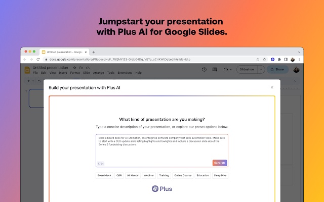 Plus AI for Google Slides: Transform Your Presentations with AI Magic
