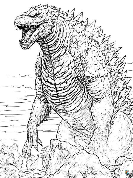 Explore Godzilla Coloring Pages on ColoringPagesKC