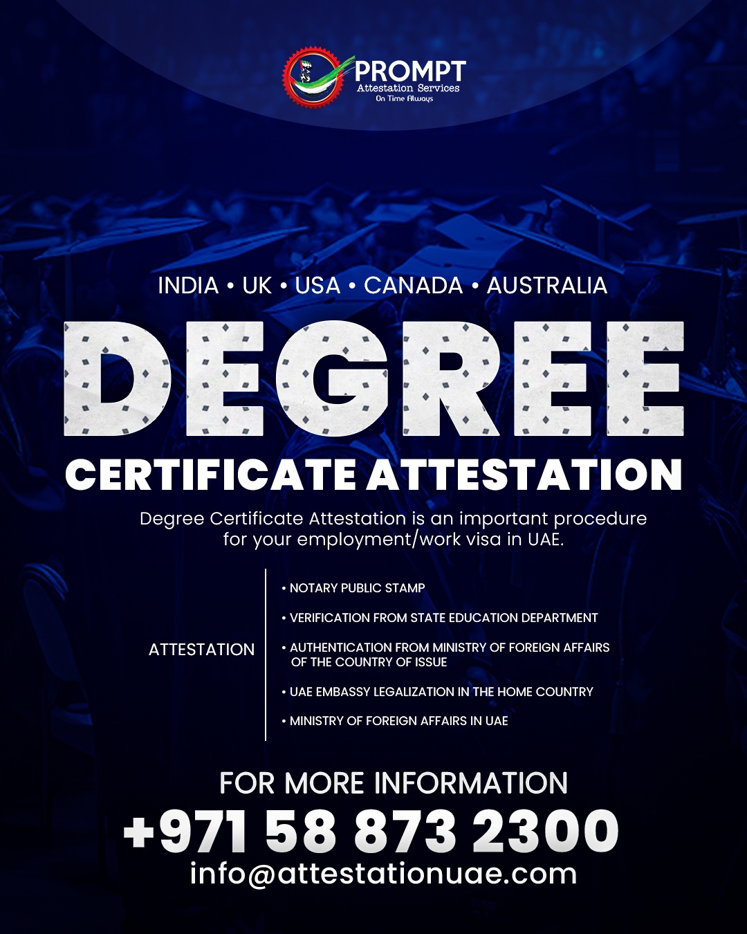 Degree Certificate Attestation in UAE