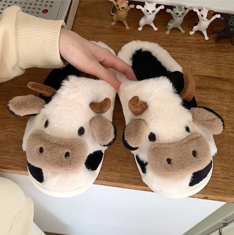 Keep Your Feet Happy with Fluffy Cow Slippers This Winter