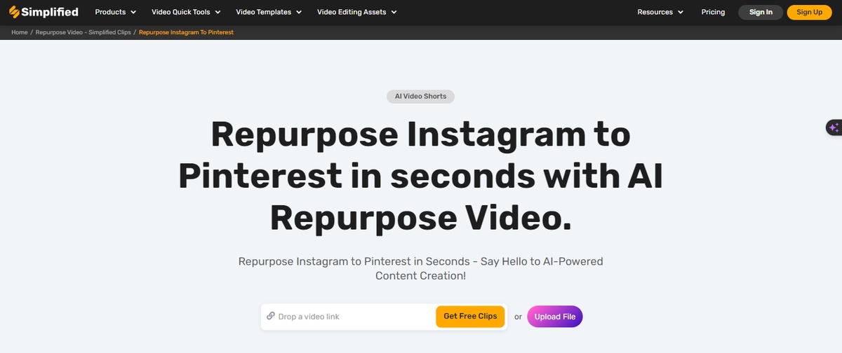 Your Gateway to Pinterest Success: Repurpose Instagram Videos with Simplified