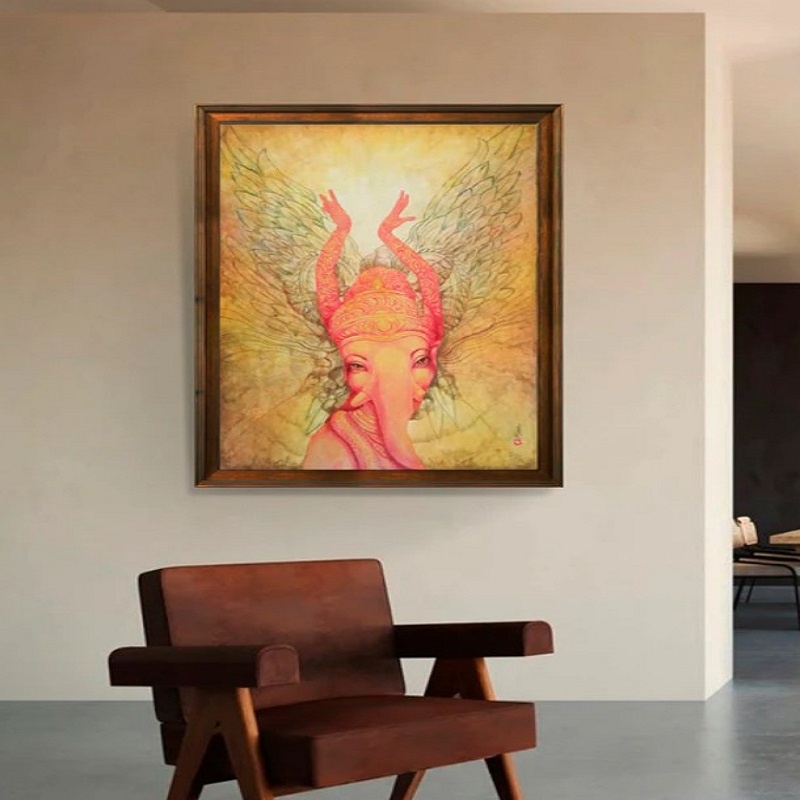 Discover Divine Creativity: Charming Ganesha Acrylic and Abstract Paintings