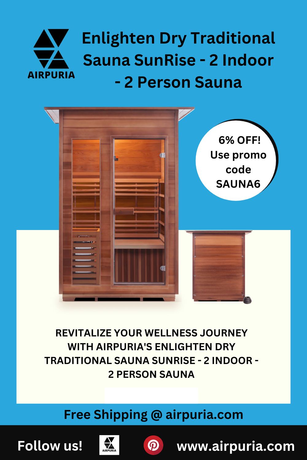 Unlocking the Benefits of the Enlighten Dry Traditional Sauna SunRise - 2 Indoor - 2 Person Sauna !