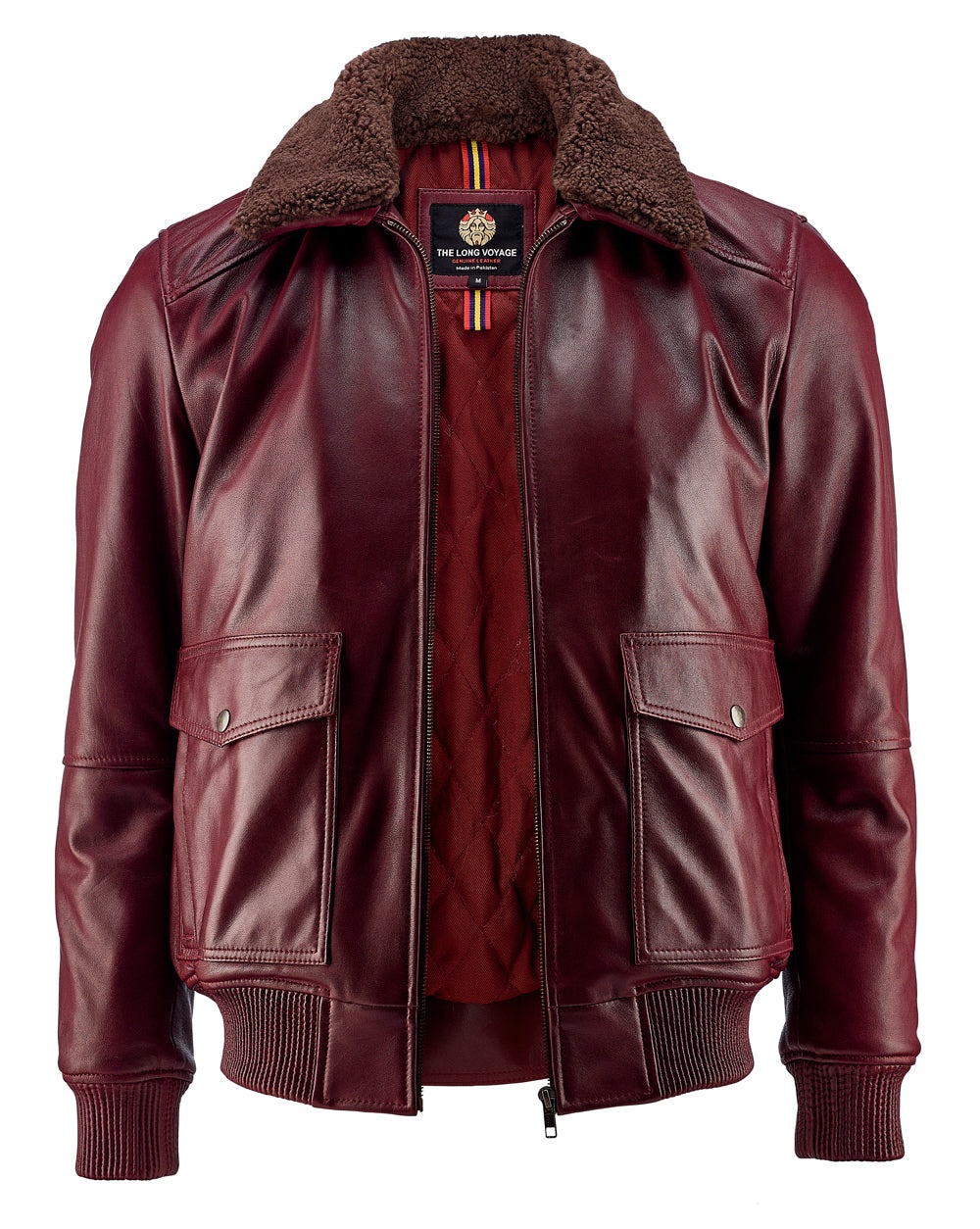 Sophisticated Style: Maroon Leather Jacket by The LongVoyage
