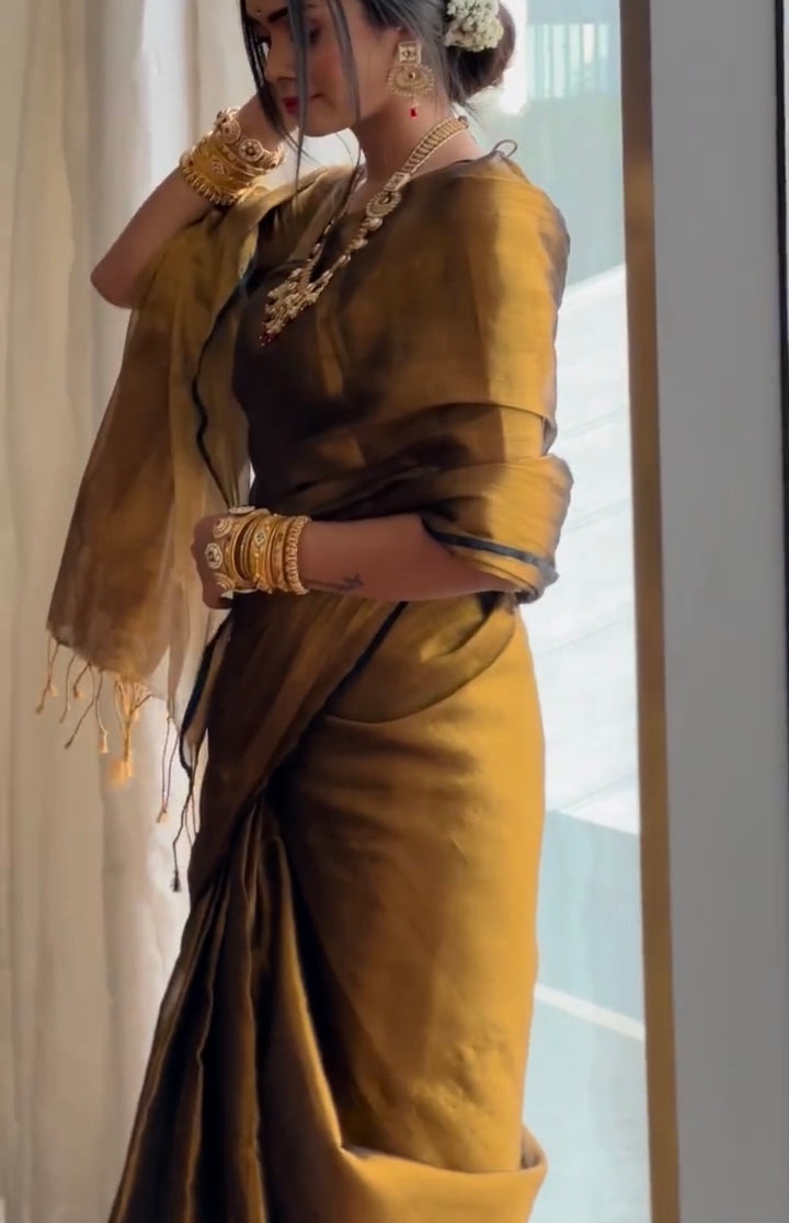 Buy Banarasi Georgette Golden Tissue and Designer Sarees Online