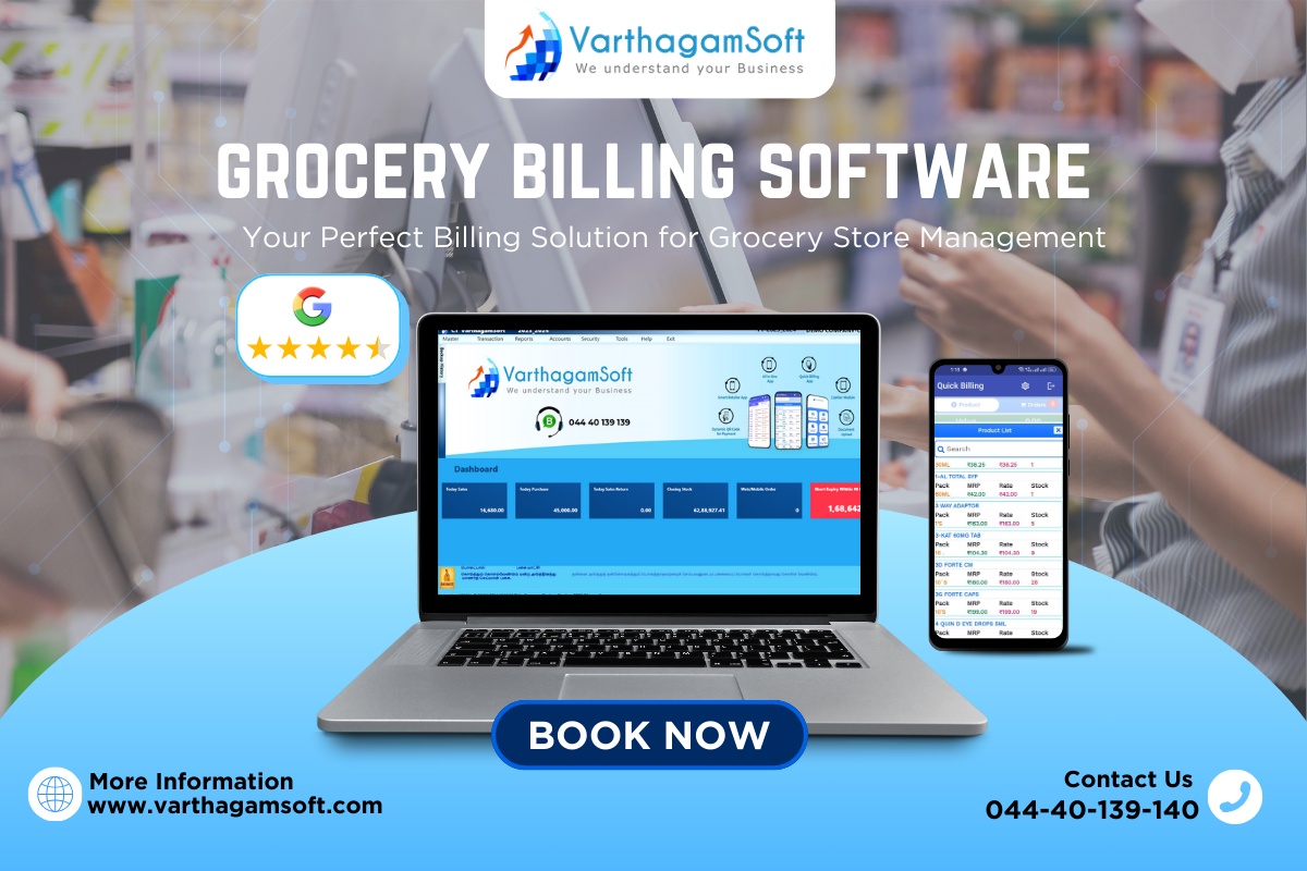 Unlock the potential of your grocery business with Varthagamsoft's Grocery Billing Software