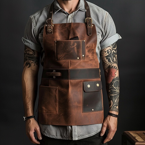 Sharp Style: The Ultimate Leather Barber Apron
