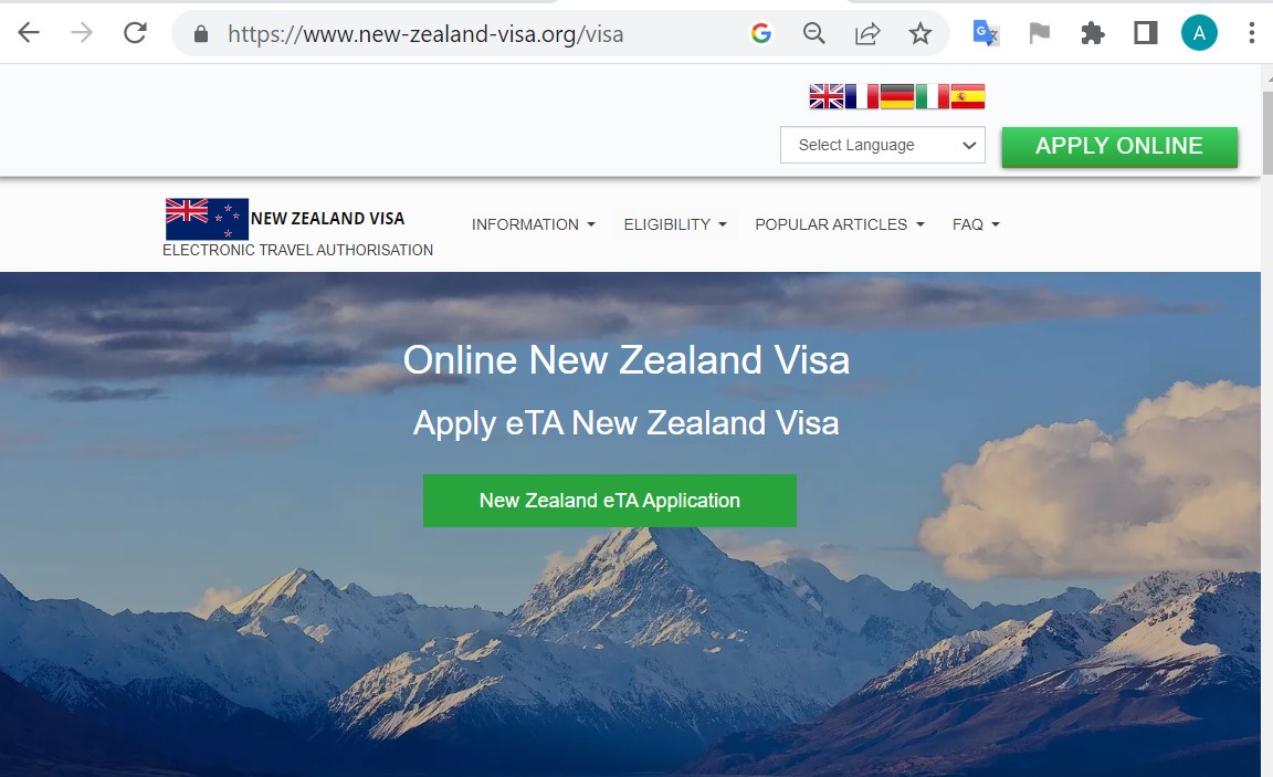 NEW ZEALAND New Zealand Government ETA Visa - NZeTA Visitor Visa Online Application - .新西兰在线签证 - 新西兰政府官方签证 – NZETA.