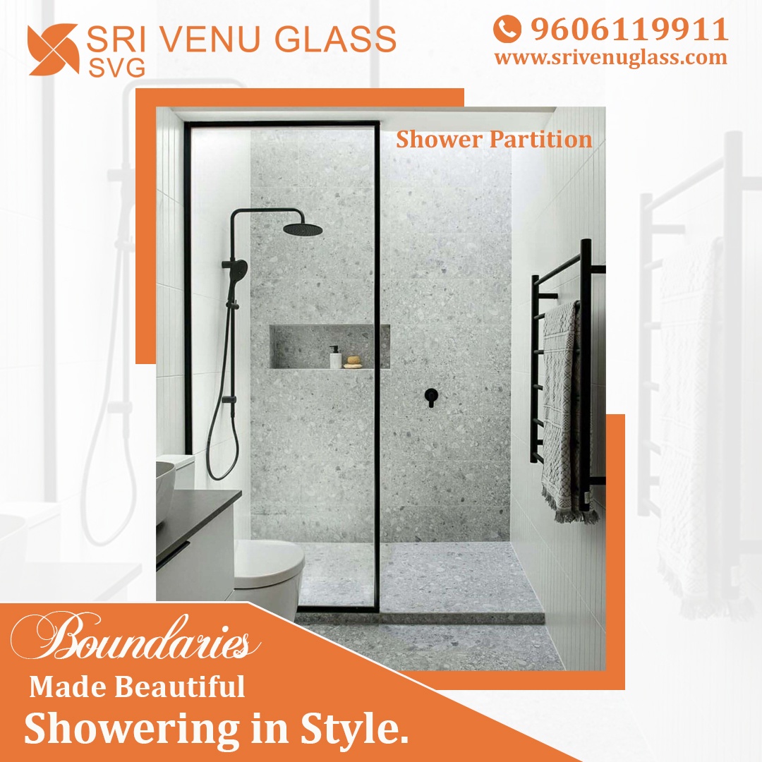 Stylish and Functional Glass Divider in Bathroom : Sri Venu Glass