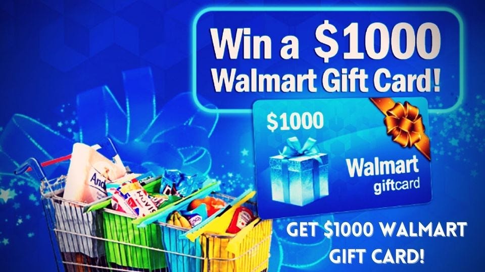 How do I get a free $1,000 Walmart gift?