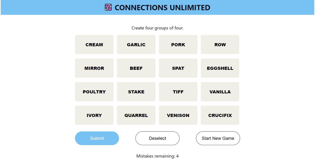 Play Connection NYT Game Online