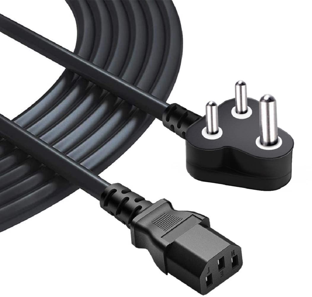 FEDUS Computer Power Cable Cord For Desktops PC And Printers/Monitor SMPS Power Cable IEC Mains Power Cable Black