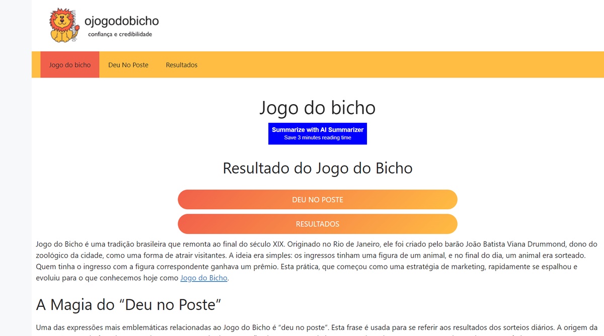 Understanding 'Deu no Poste': The Results of Jogo do Bicho