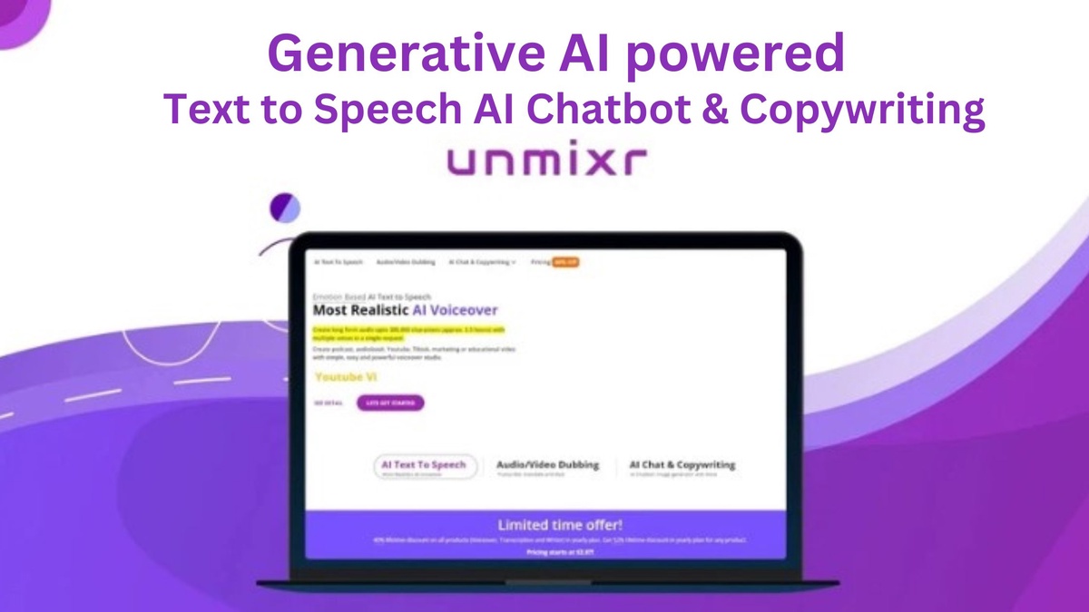 Unmixr AI Lifetime Deal - Text to Speech & Copywriting