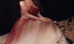 Glitter Ball Gown Dress, Sweetheart Neckline Evening Dress