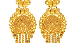 "Bold Elegance: Gold Statement Earrings with Onyx"