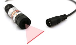 How can glass lens 650nm red line laser module work at different work distance?