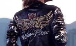 The Queen of Flow Black Bomber Jacket