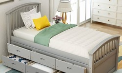 Tall Captain’s Platform Bed Storage With Six Drawers