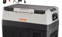 VEVOR Car Refrigerator, 55 L Dual Zone Portable Freezer, -4℉-50℉ Adjustable Range, 12/24V DC and 100-240V AC Compressor Cooler