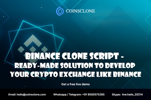 Binance clone script  - Ready-made solution to develop your crypto exchange like binance