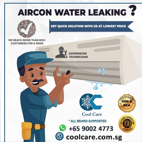 How do I stop my aircon water leaking issue?