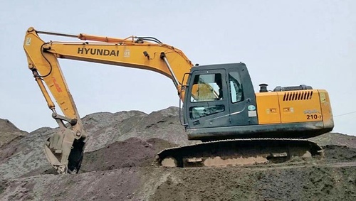 Excavating construction site with JCB & Hyundai excavators