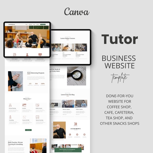 Canva Tutor Website Template