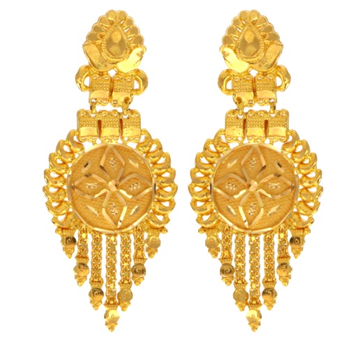 "Bold Elegance: Gold Statement Earrings with Onyx"