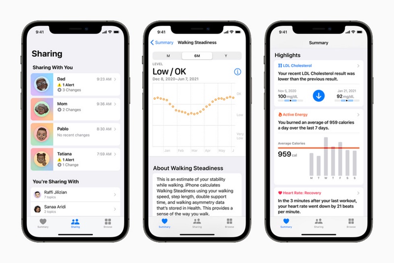 Apple improves its Health capabilities with new metrics and sharing options